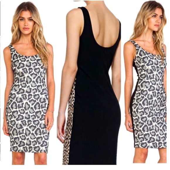 Diane Von Furstenberg Dresses & Skirts - Diane Von Furstenberg Black and Leopard Print Dress
